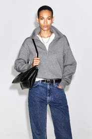 COS Mock-Neck Half-Zip Knitted Sweater