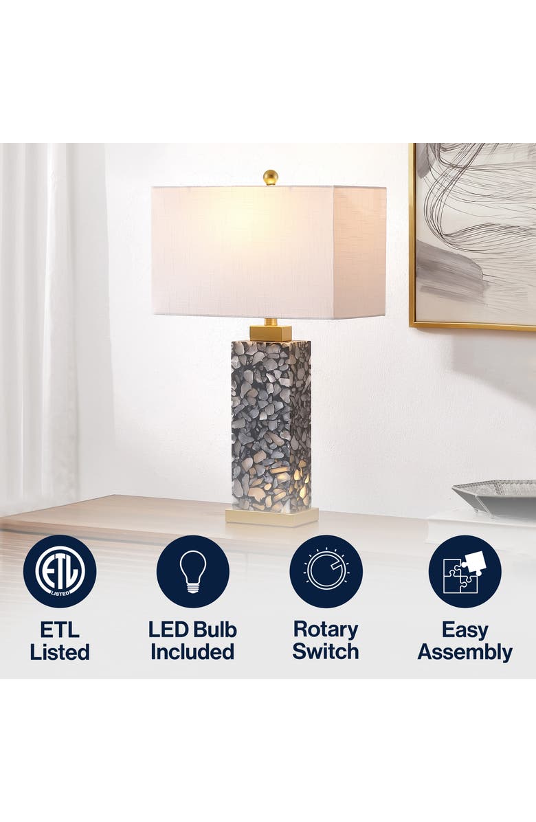 JONATHAN Y Elizabeth 27.5" Contemporary Coastal Alabaster LED Table Lamp, Alternate, color,