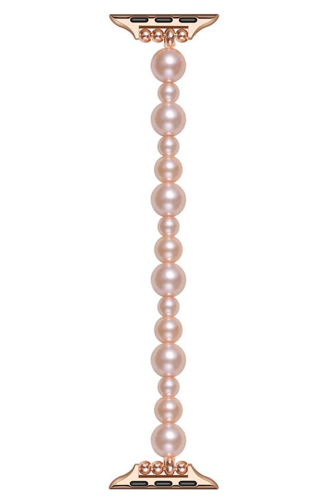 Mauve Imitation Pearl Apple Watch® Bracelet Watchband