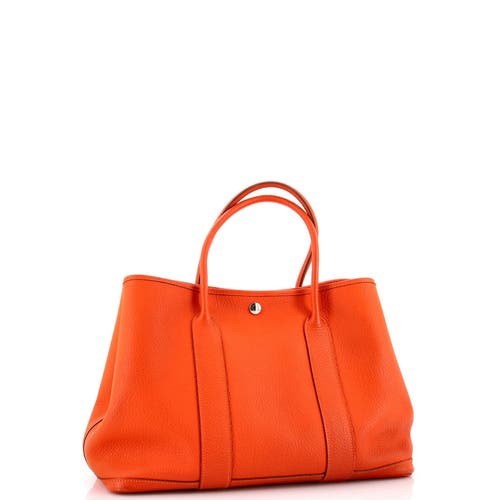 Pre-owned Hermes  Hermes Garden Party Tote Leather 36 In Orange