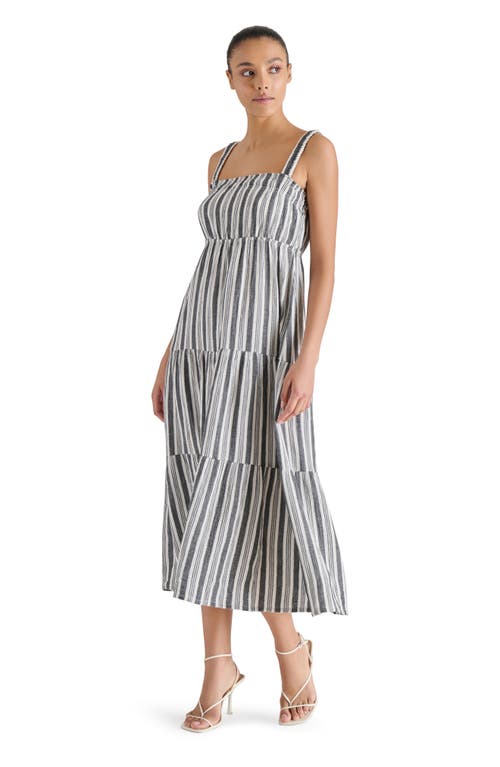 Steve Madden Alissa Stripe Tiered Cotton Gauze Midi Sundress