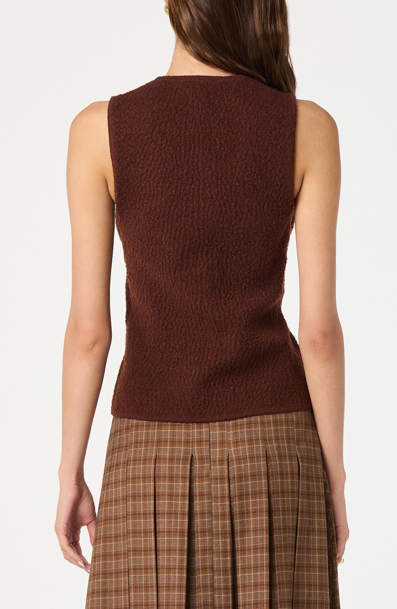 ASTR the Label Textured Longline V-Neck Vest (Women) | Nordstromrack