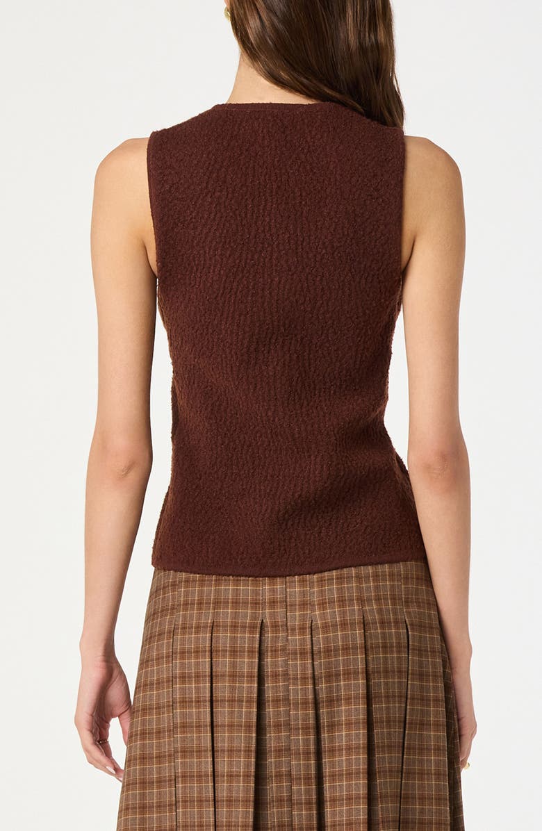 ASTR the Label Textured Longline V-Neck Vest, Alternate, color, Brown