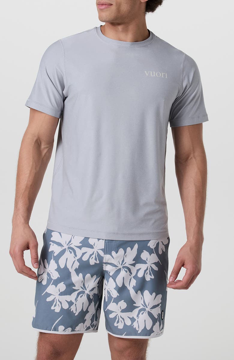 Vuori Short Sleeve Uluwatu 23 Water Tee, Main, color, Platinum Heather