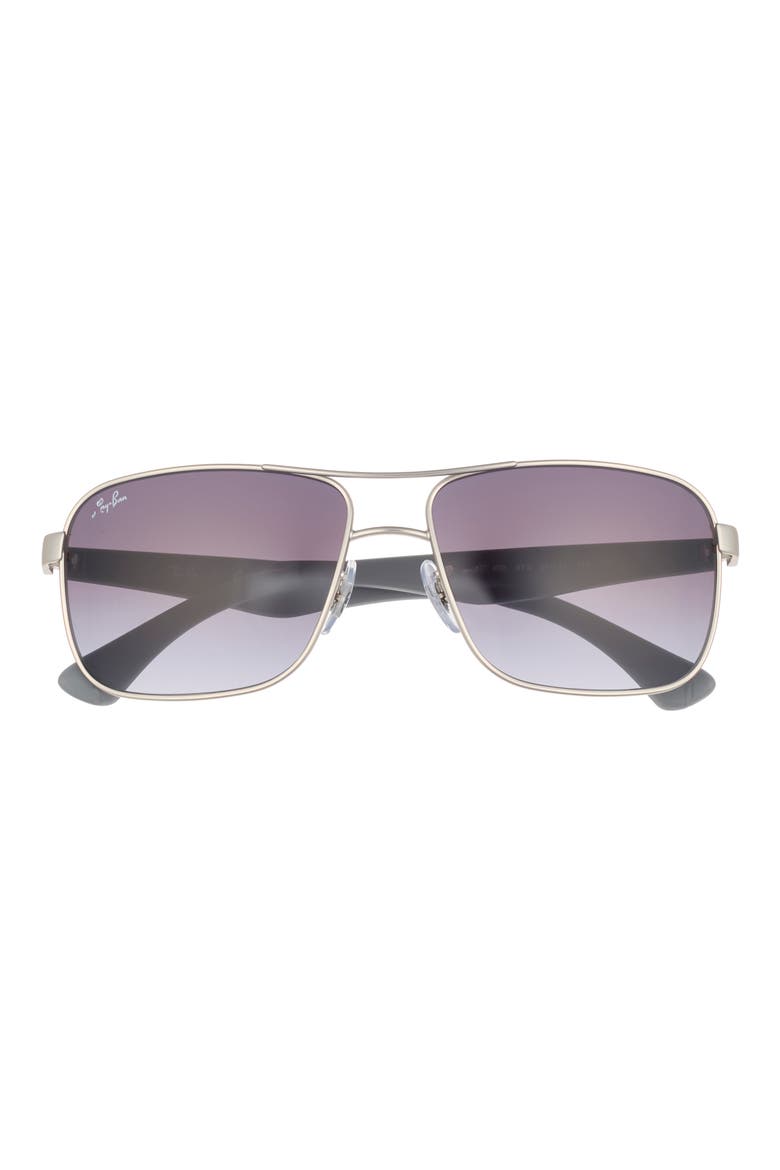 59mm Pilot Sunglasses, Alternate, color, MATTE SILVER