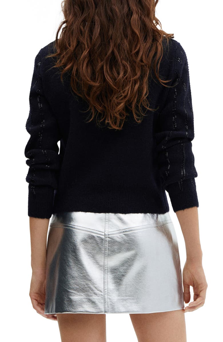 MANGO Sequin Stripe V-Neck Cardigan, Alternate, color, 