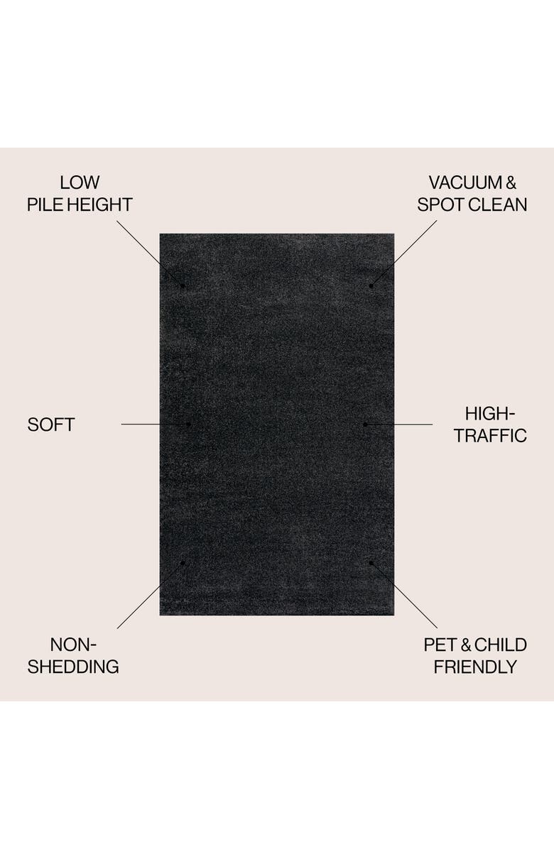 JONATHAN Y Haze Solid Low-Pile Area Rug, Alternate, color, Black