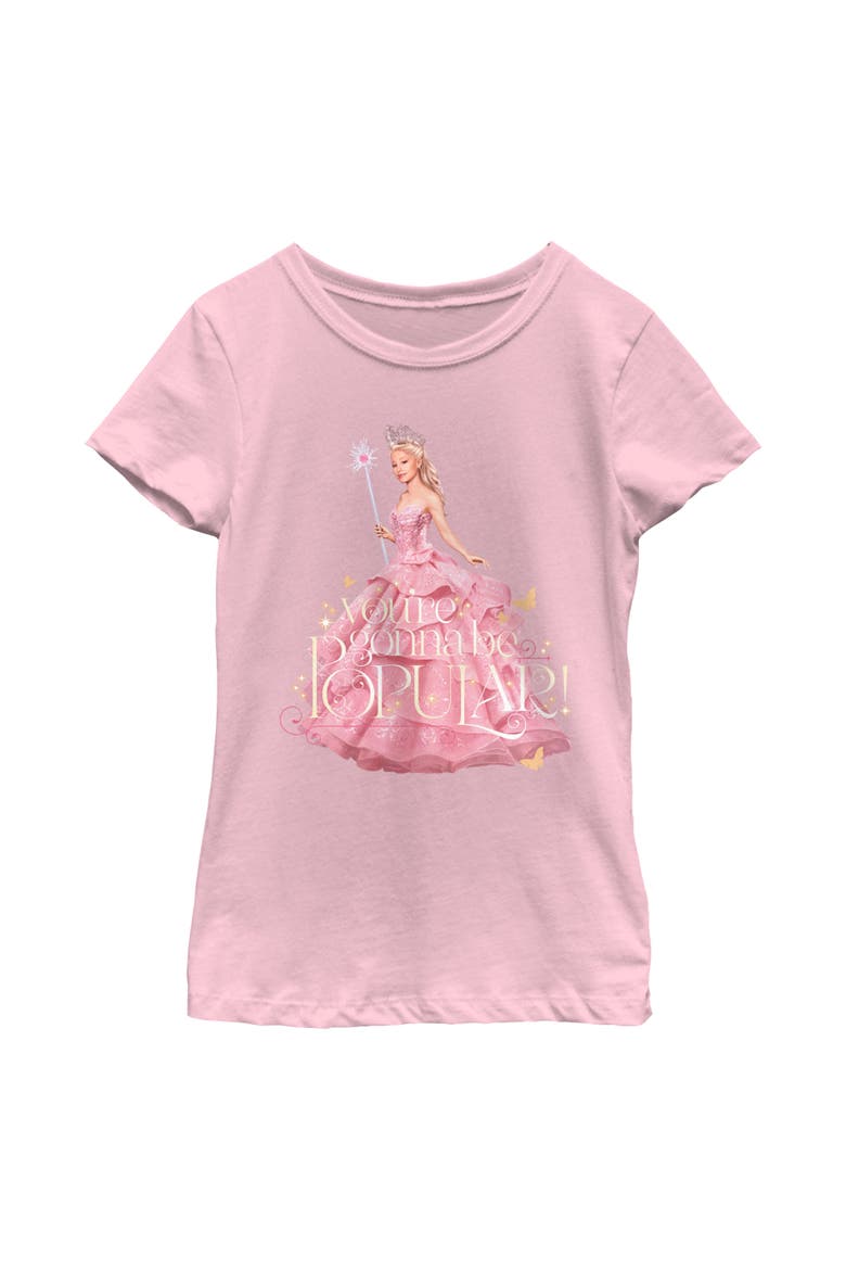 Girl's Wicked Glinda You're Gonna Be Popular  Graphic T-Shirt, Main, color, Light Pink