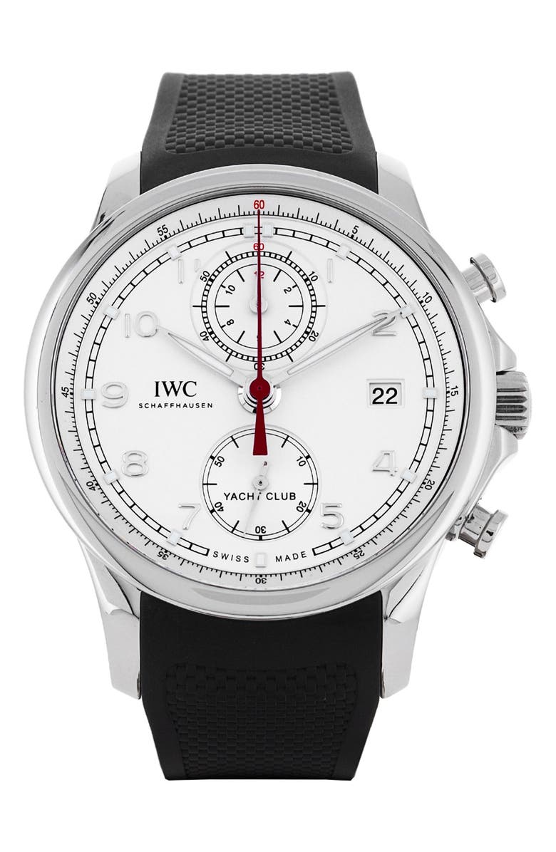 Watchfinder & Co. IWC Preowned 2016 Portugieser Yacht Club Rubber Strap Chronograph Watch, 43.5mm, Main, color,