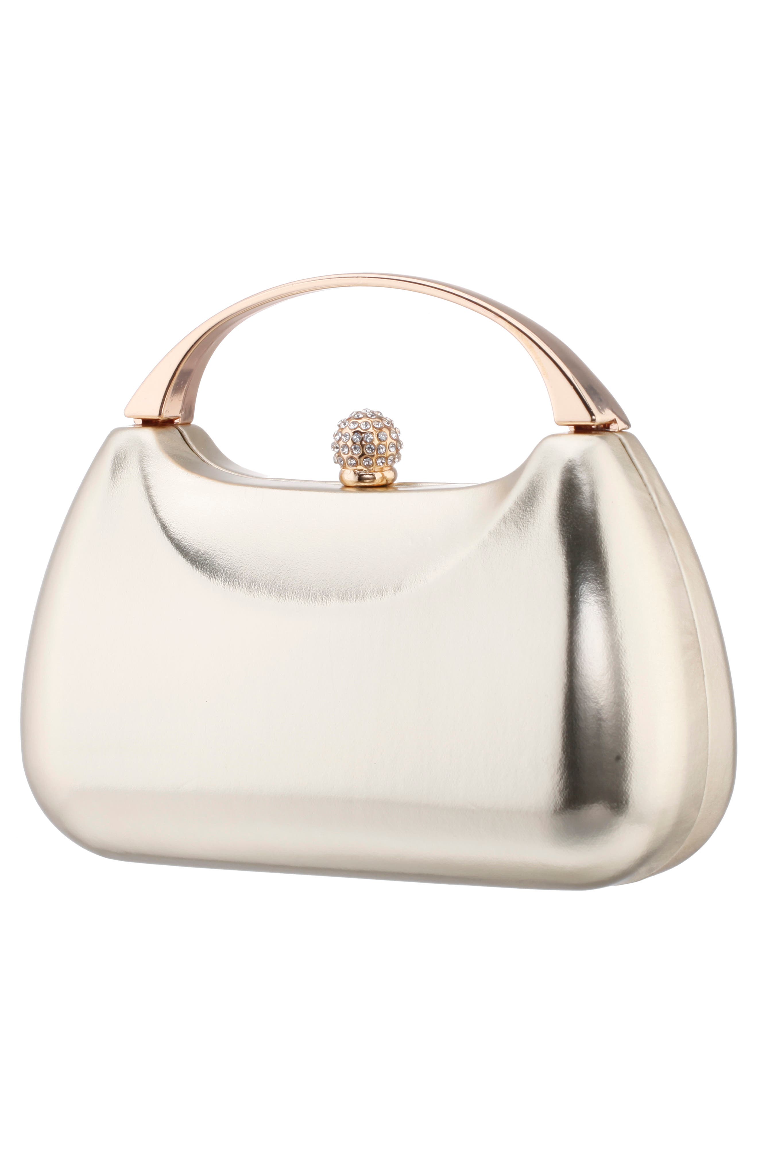 Minaudière Top Handle Bag, Alternate, color, PLATINO