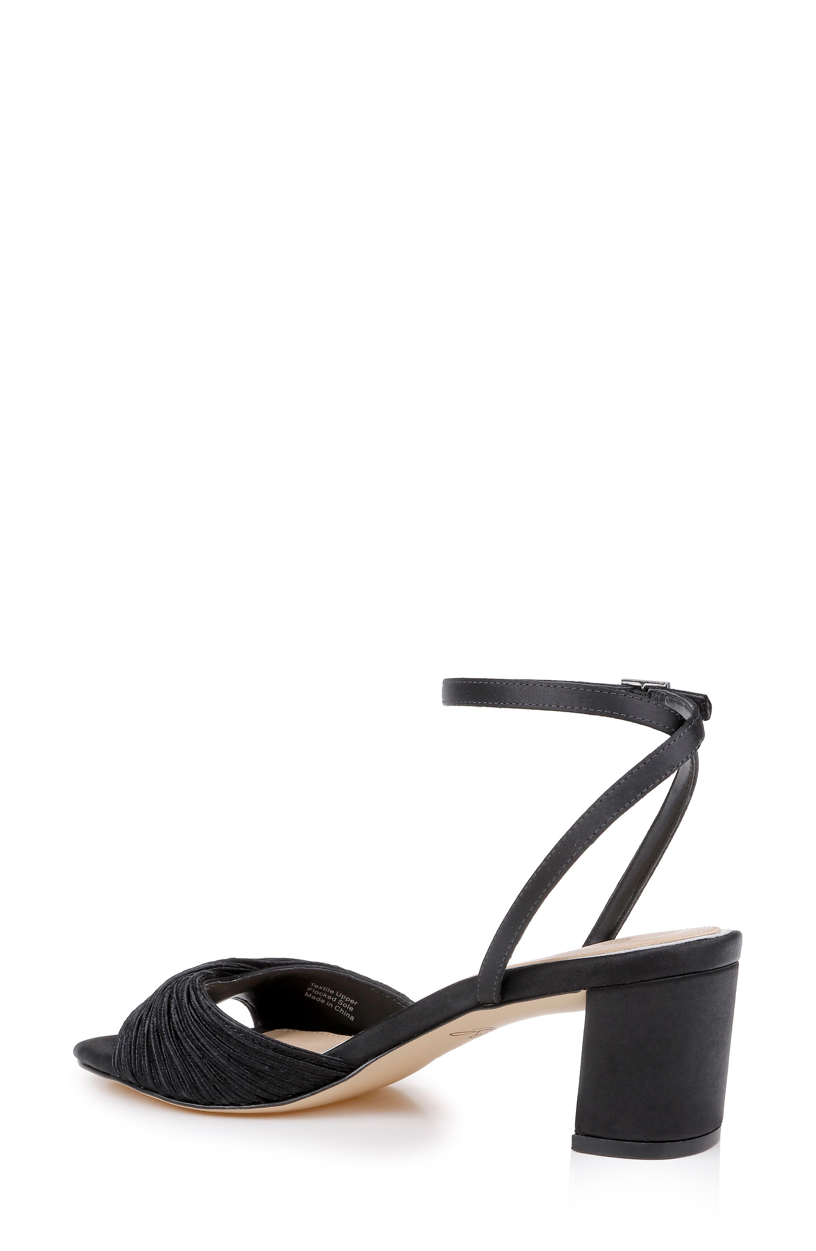 Jewel Badgley Mischka Pretty Ankle Strap Sandal, Alternate, color, Black Satin