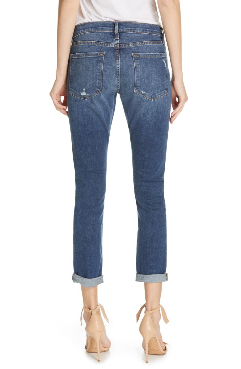 FRAME Le Garcon Ankle Boyfriend Jeans, Alternate, color, Azure