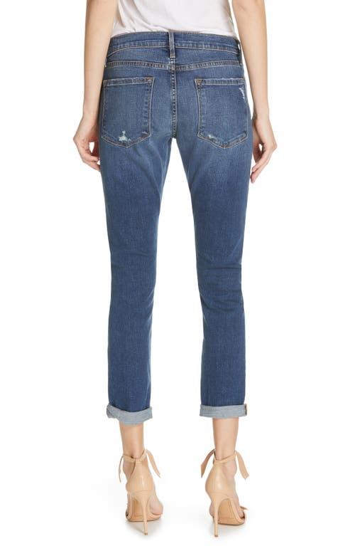 Frame Le Garcon Mid Rise Distressed Slim Boyfriend Jeans In Azure In Azure