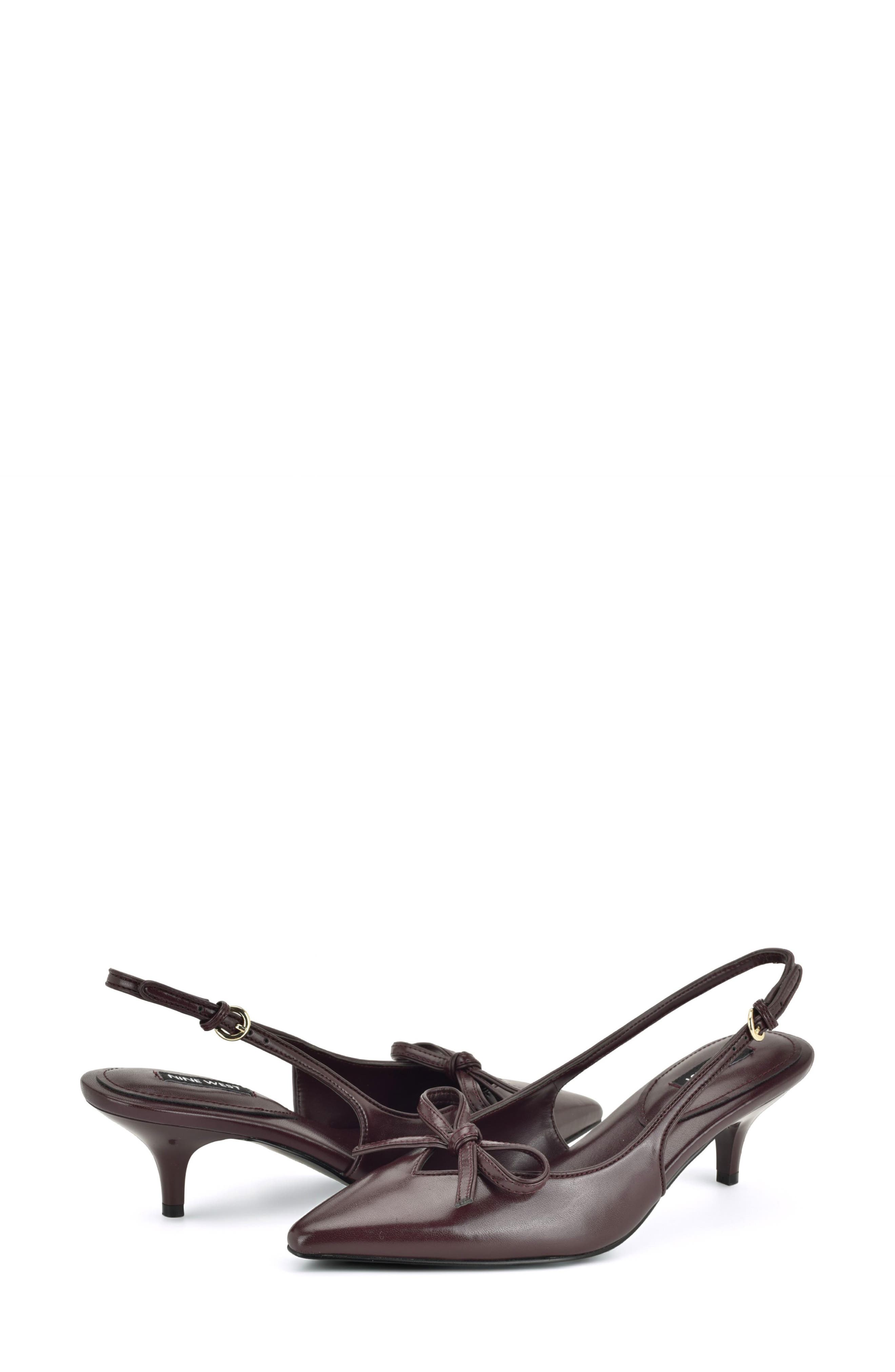 Lyrical Slingback Pointed Toe Kitten Heel Pump, Alternate, color, DARK RED