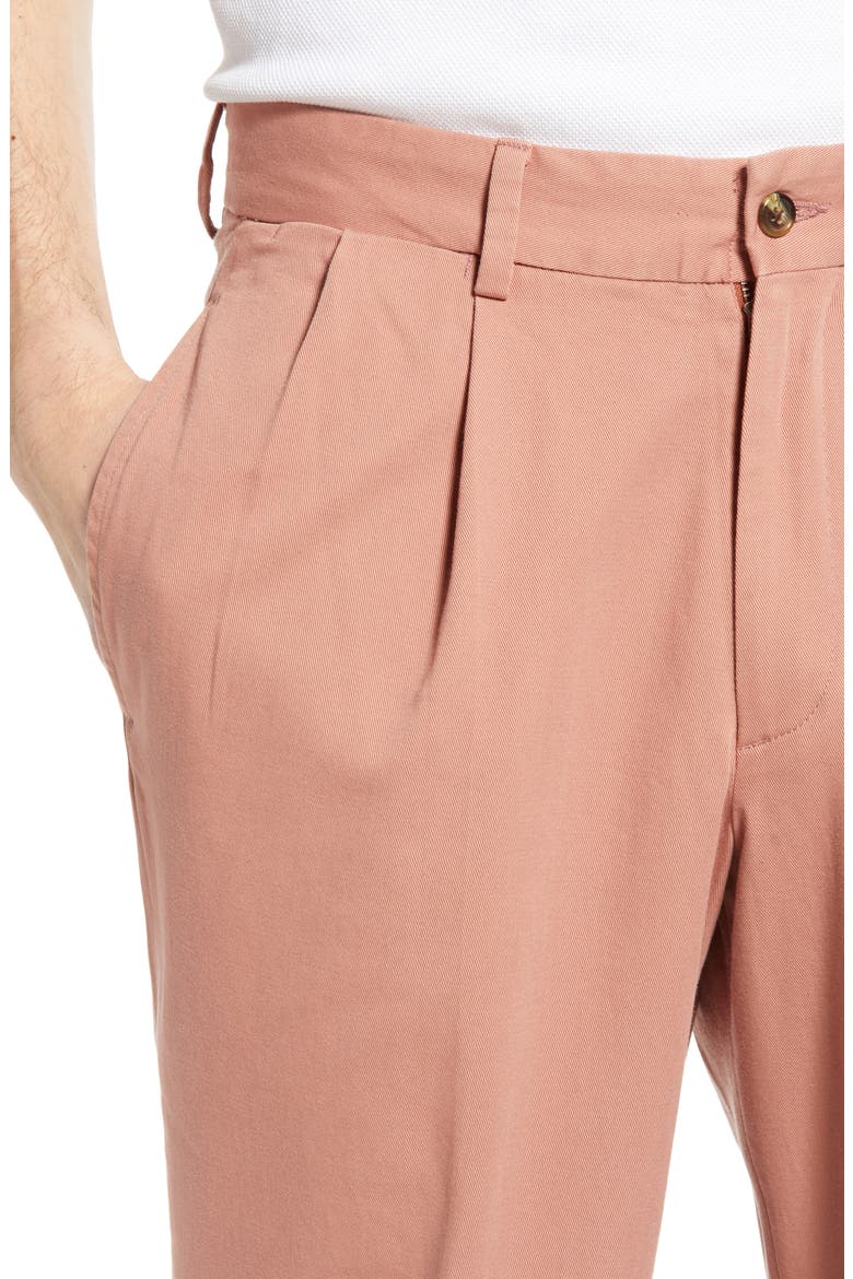 Charleston Khakis Pleated Chino Pants, Alternate, color, CHARLESTON BRICK
