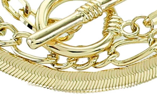 Panacea Herringbone Layered Bracelet In Gold