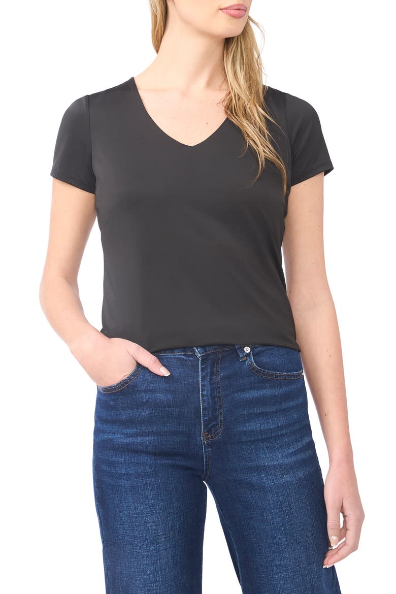 V-Neck Compression T-Shirt, Main, color, RICH BLACK 060