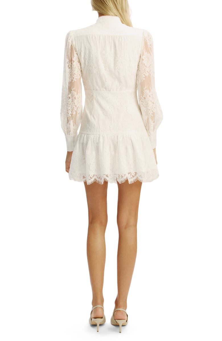 Bardot Olessia Long Sleeve Lace Minidress, Alternate, color, Ivory