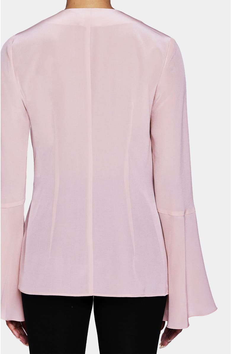 Santorelli SYDNEY Long Sleeve Ruffle Neck Blouse, Alternate, color, Blush