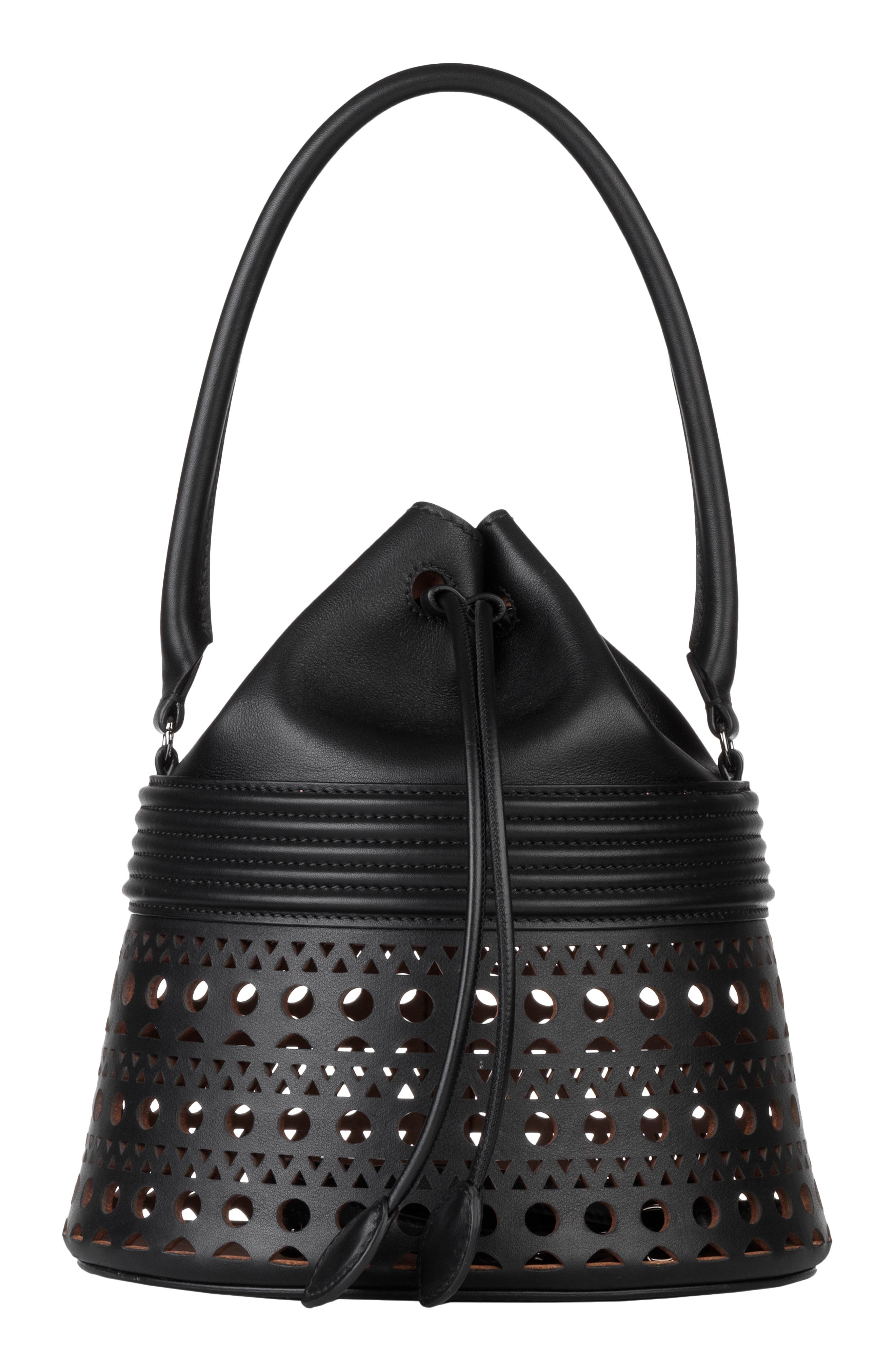 Alaïa Corset 19 Leather Bucket Bag, Main, color, 