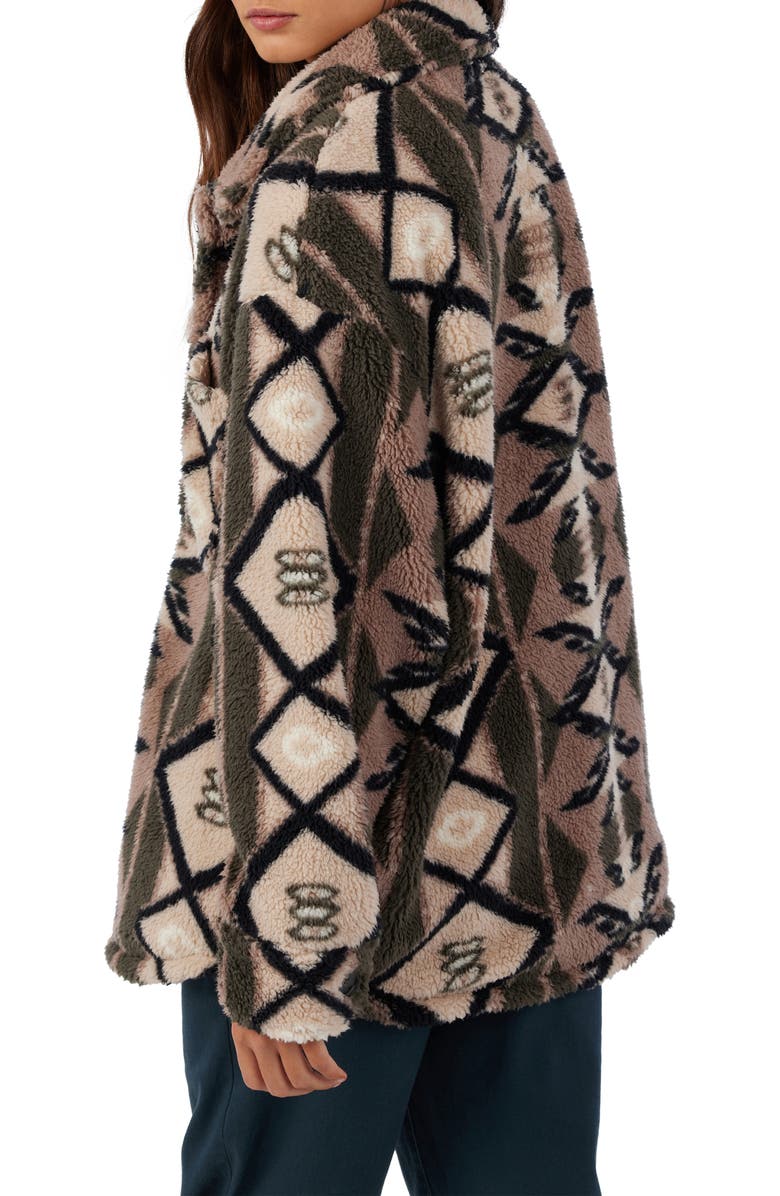 O'Neill Heath Geo Print High Pile Fleece Jacket, Alternate, color,