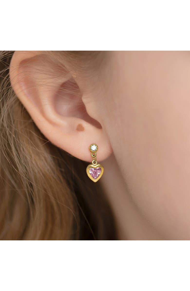 In Season Jewelry Dangle Hearts Girl Earrings, Alternate, color, Pink
