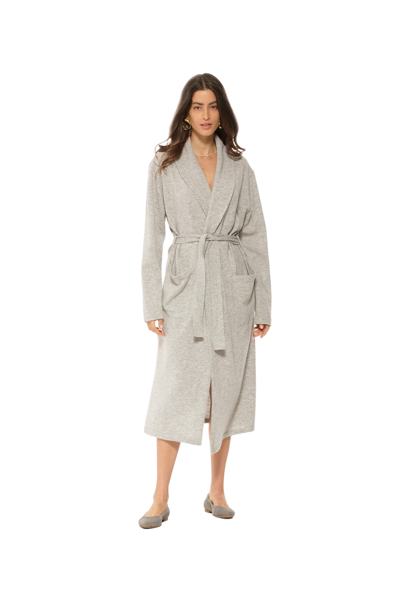 Pure Cashmere Knit Robe, Main, color, Light Grey
