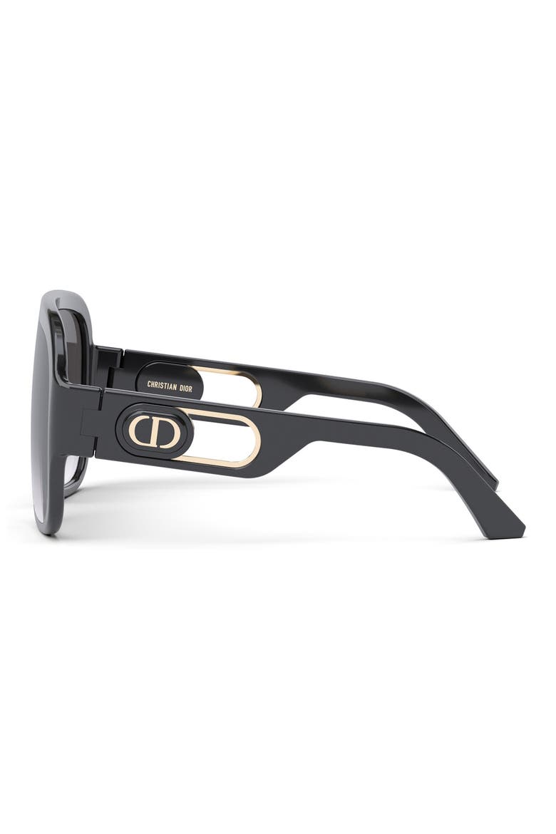 'DiorBobbySport M1U 00mm Shield Sunglasses, Alternate, color, SHINY BLACK / GRADIENT SMOKE