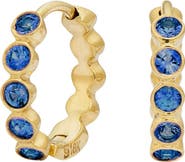 Sethi Couture 18k Gold Sapphire Huggie Hoop Earrings