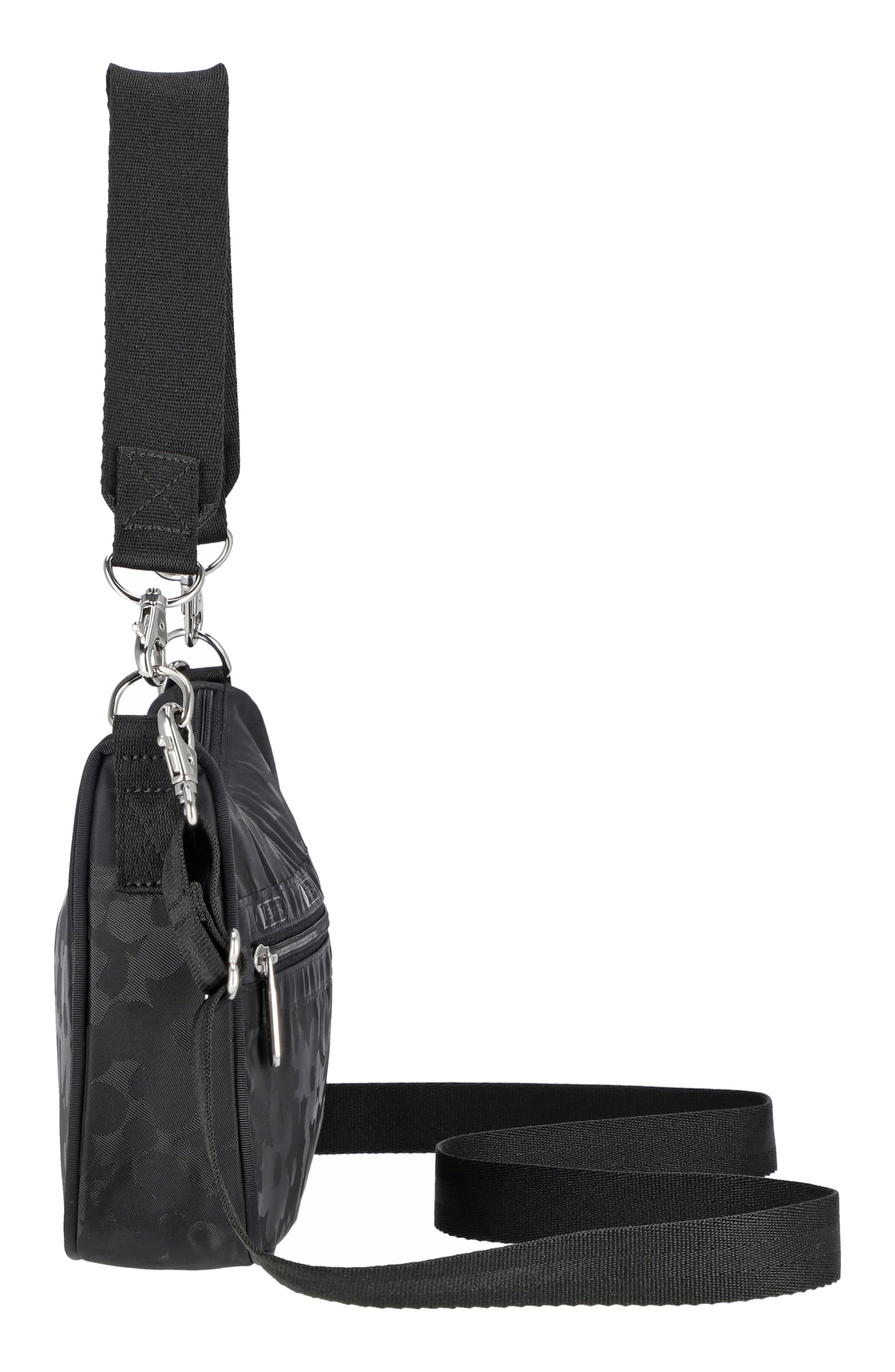 LeSportsac Small Convertible Shoulder Bag, Alternate, color, Black Floral Jacquard