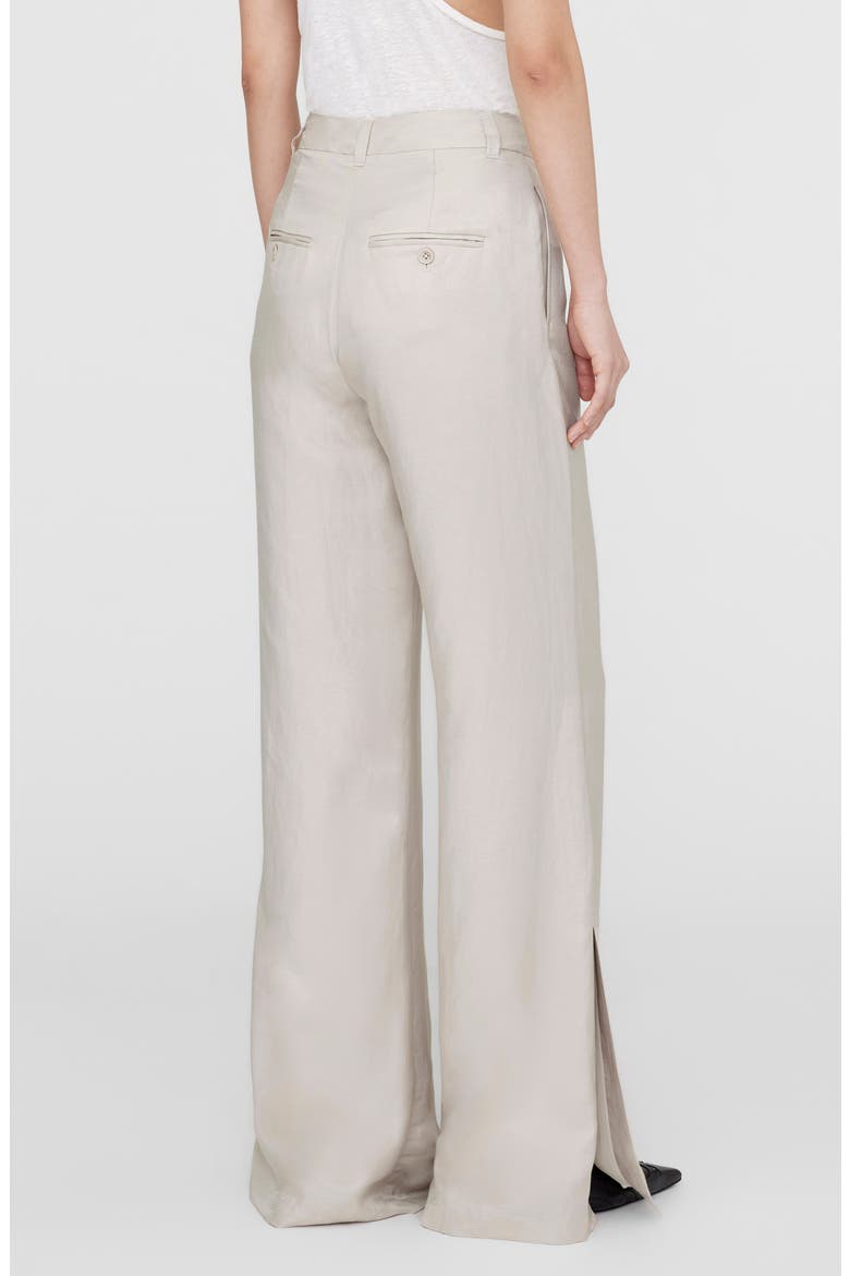 Lyra Wide Leg Linen Blend Trouser, Alternate, color, DOVE LINEN BLEND