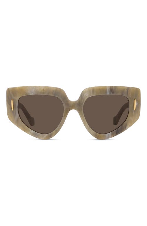 Loewe Anagram 51mm Geometric Sunglasses In Brown
