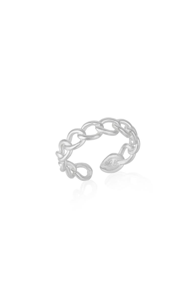 Spero London Sterling Silver Chain Ring, Main, color, Silver