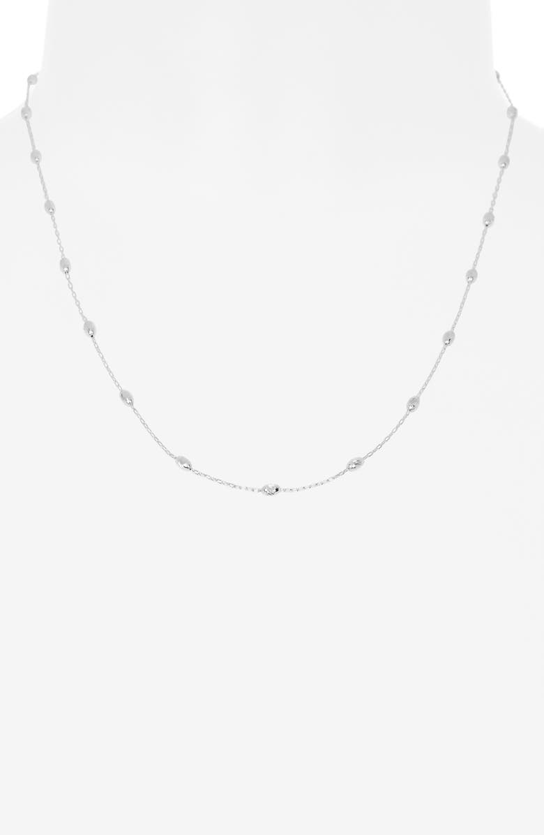 Argento Vivo Sterling Silver Diamond Cut Ball Station Necklace, Alternate, color, Silver