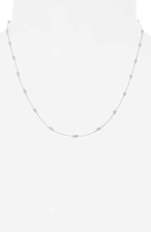 Argento Vivo Sterling Silver Diamond Cut Ball Station Necklace In Brown