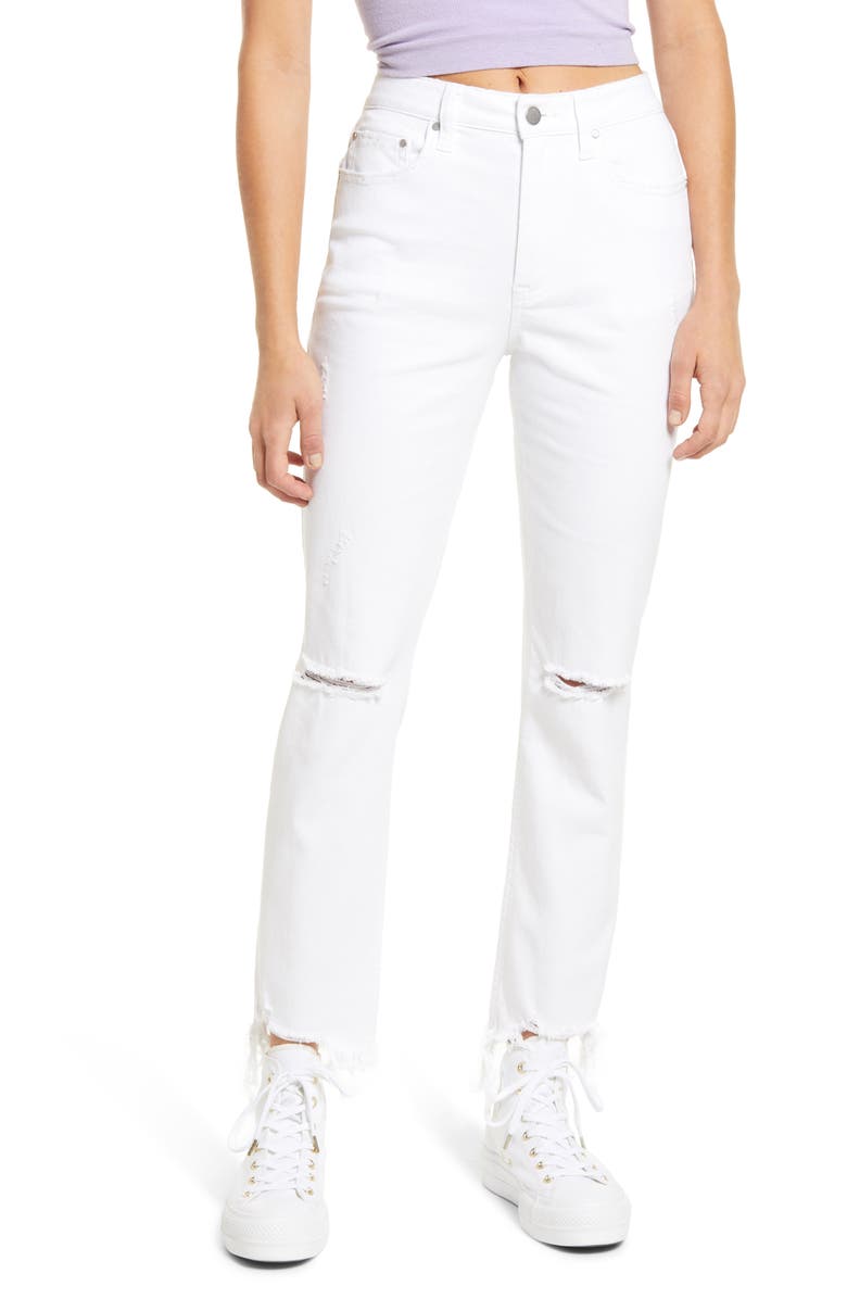 Tinsel Ripped Straight Leg Jeans, Main, color, 