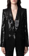 Zadig & Voltaire Vive Sequin Tuxedo Blazer