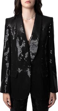 Zadig & Voltaire Vive Sequin Tuxedo Blazer