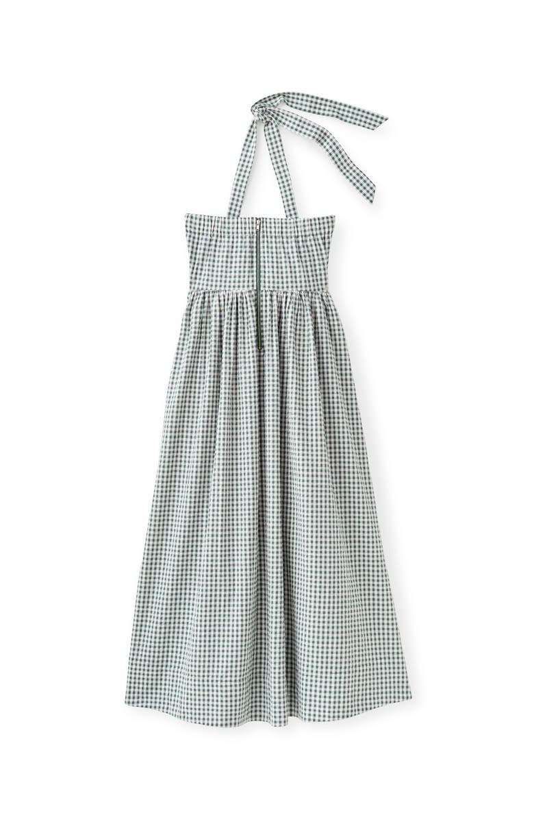 Cartolina Chalmers Gingham Halter Midi Dress, Alternate, color, Moss
