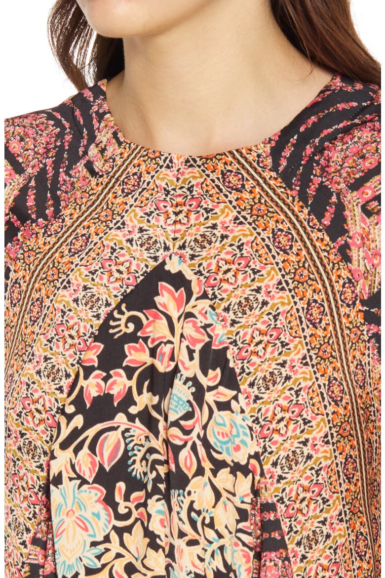 Stevie Printed Long Sleeve Tunic Dress, Alternate, color, BLACK COMBO