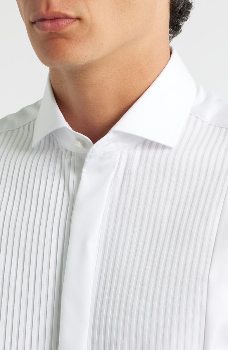 1863 by Eterna Luxury Pleat Front Non-Iron Dress Shirt, Alternate, color, White