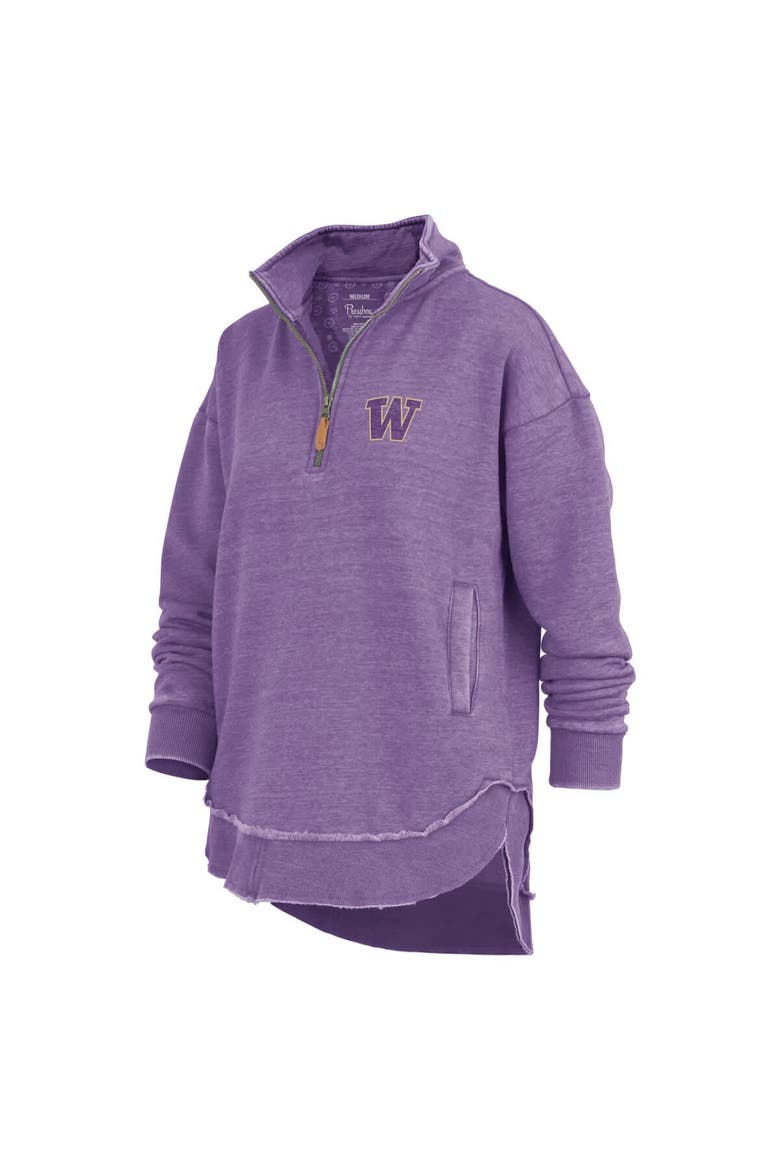Women's Pressbox Purple Washington Huskies Northfork Sojourn Poncho Quarter-Zip Sweatshirt, Alternate, color, Purple