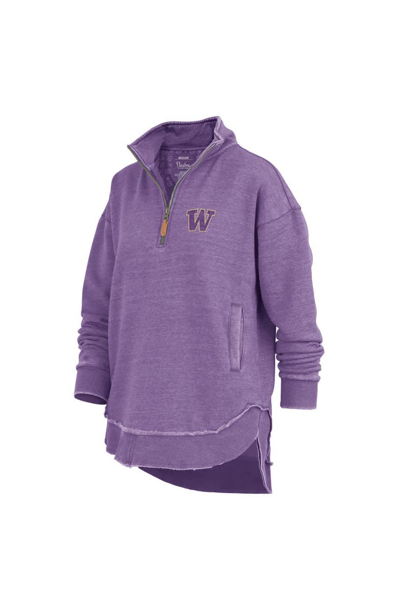 PRESSBOX Women's Pressbox Purple Washington Huskies Northfork Sojourn Poncho Quarter-Zip Sweatshirt, Alternate, color, Purple