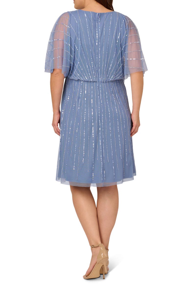 Sequin Wrap Front Dress, Alternate, color, FRENCH BLUE