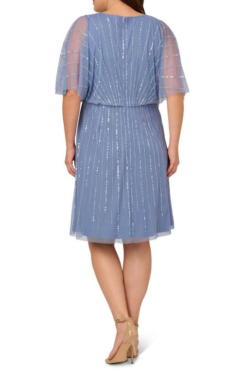 ADRIANNA PAPELL ADRIANNA PAPELL SEQUIN WRAP FRONT DRESS