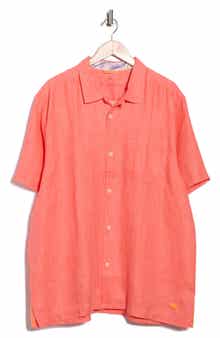 Tommy Bahama Sea Glass Short Sleeve Button-Up Linen Camp Shirt
