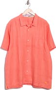 Tommy Bahama Sea Glass Short Sleeve Button-Up Linen Camp Shirt