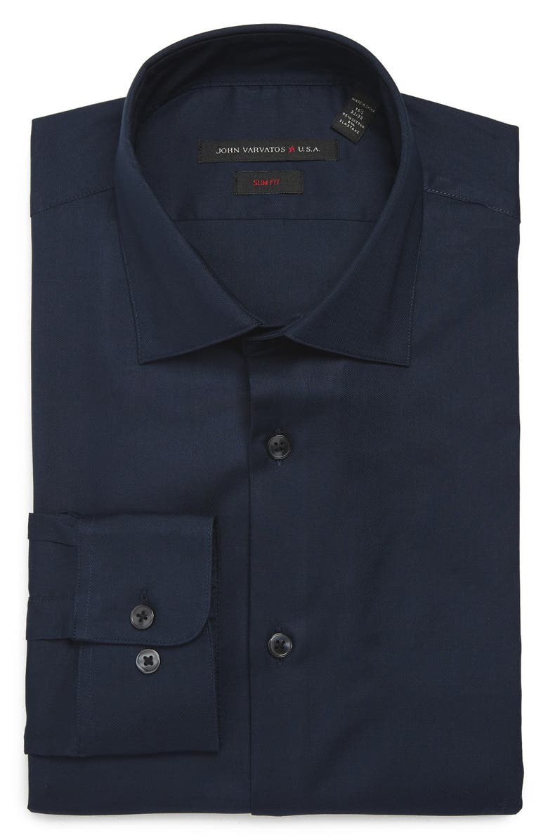 John Varvatos Star USA Soho Slim Fit Stretch Solid Dress Shirt, Main, color,