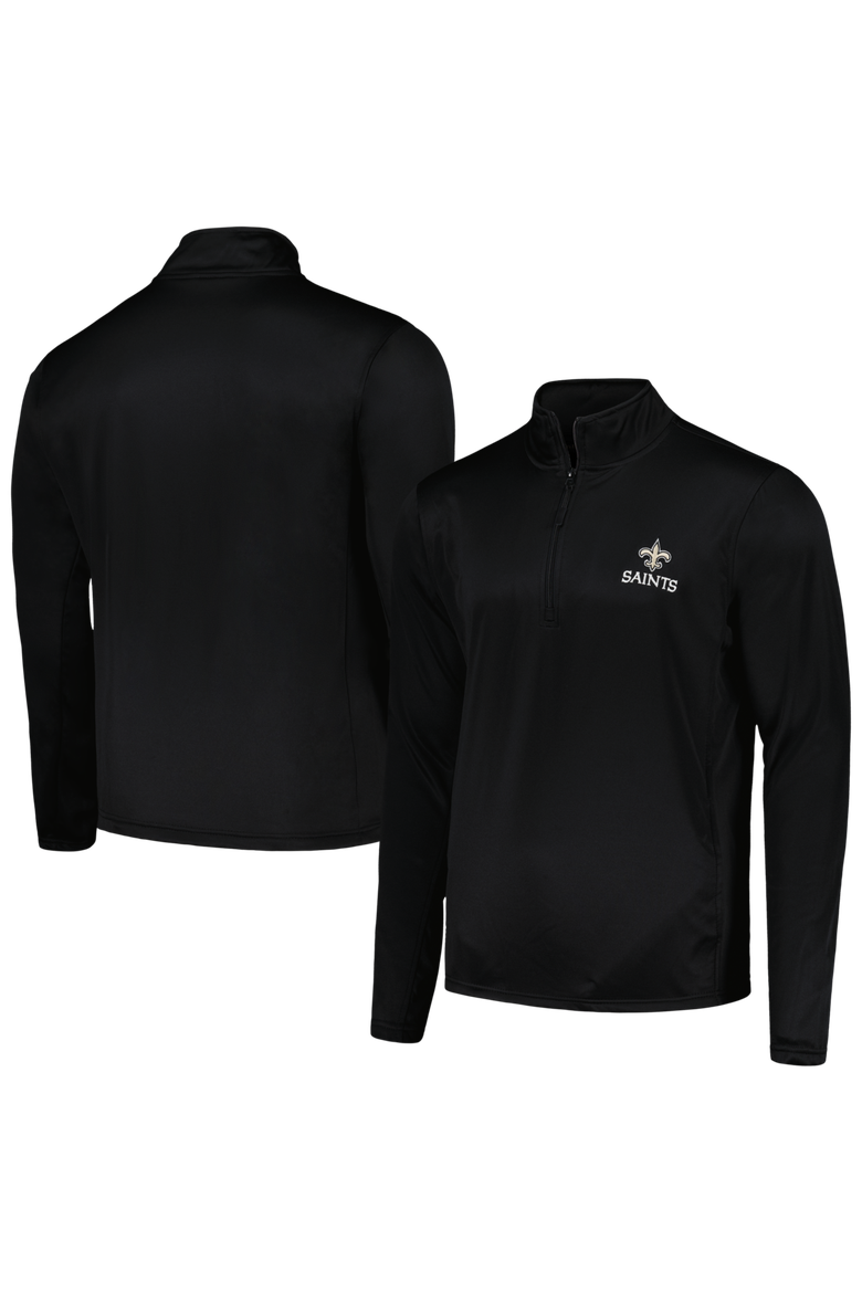 Men's Dunbrooke Black New Orleans Saints All-Star Tech Quarter-Zip Top, Main, color, Black