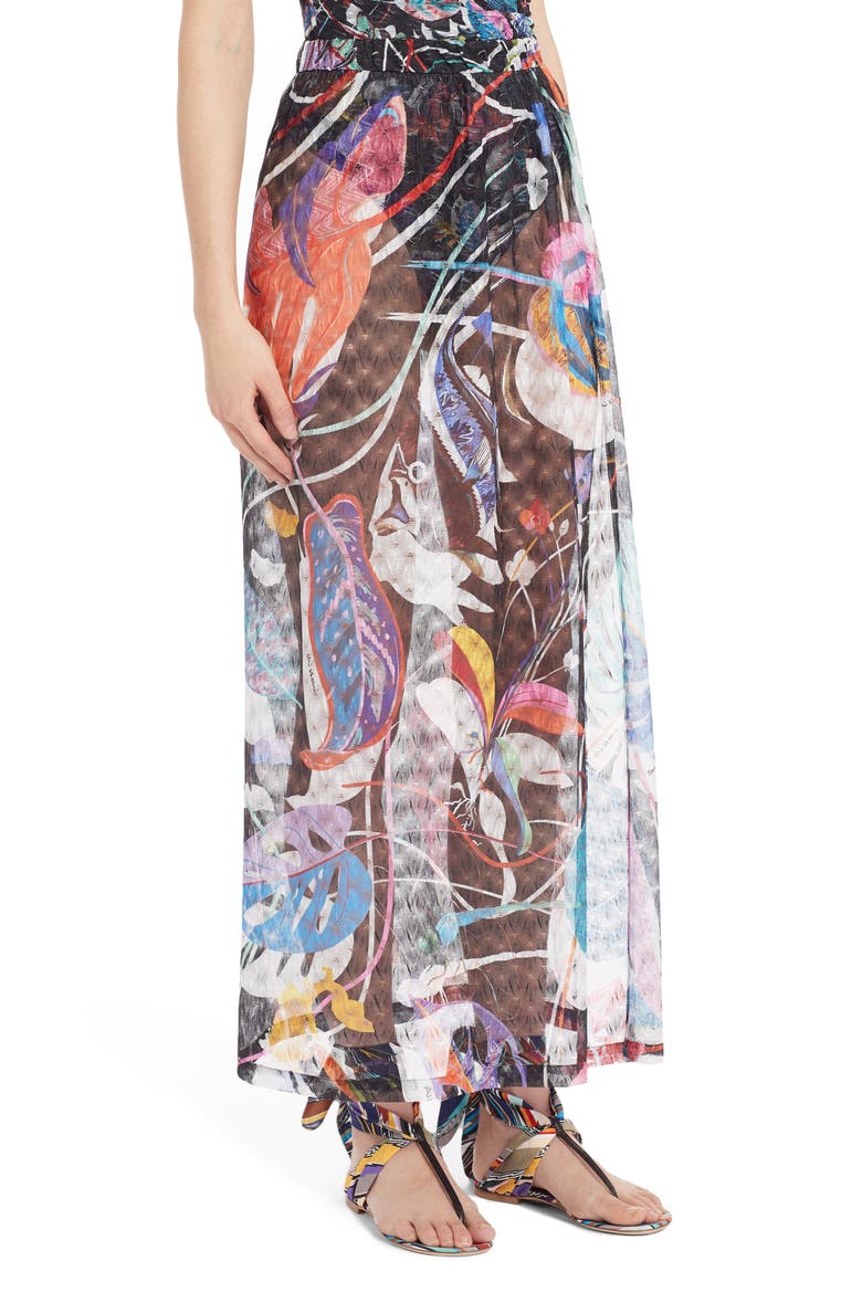 Floral Cover-Up Skirt, Alternate, color, MONSTERA NERA
